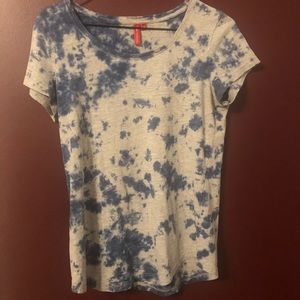 Blue/gray tie dye short sleeve cotton tee